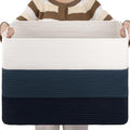 OIAHOMY 108L Large Cotton Rope Basket, Rectangle Woven Baskets by MasterofSpaceOptimization