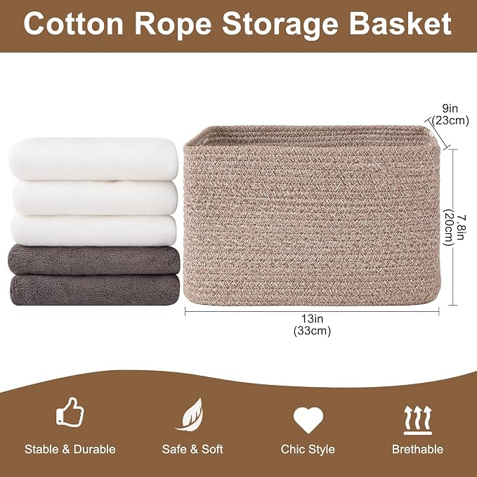 Storage Baskets for Organizing, Woven Decorative Baskets for Shelves - Image 2