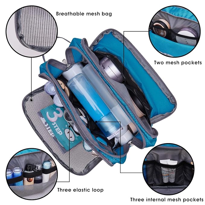 Toiletry Bag for Men Hanging Dopp Kit Water Resistant Shaving Bag Small - Image 3