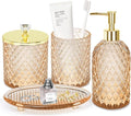 Jenseits Amber Glass Bathroom Accessories Set 4 Pcs by Jenseits