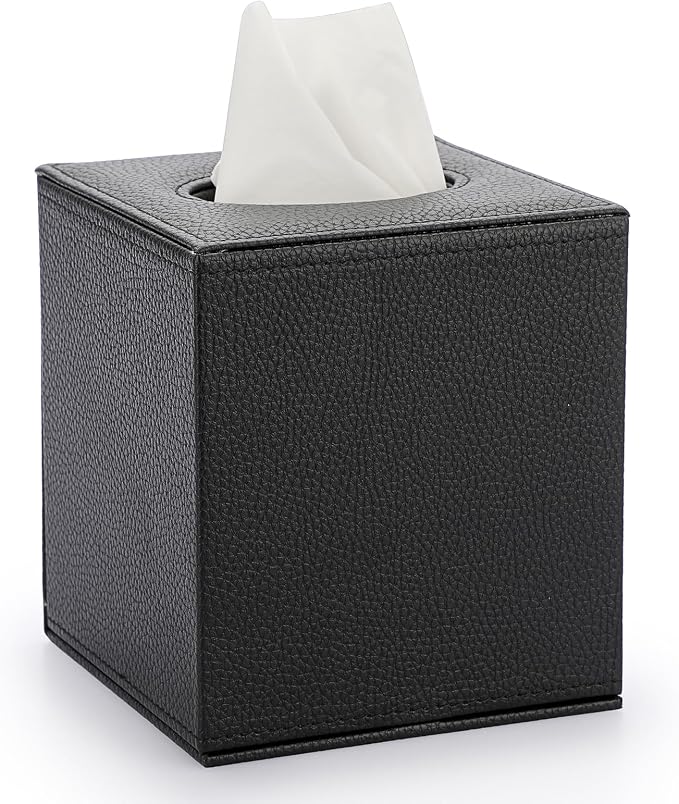 Sumnacon Tissue Box Cover Square Tissue Box Stylish PU Tissue Box Holder by Sumnacon