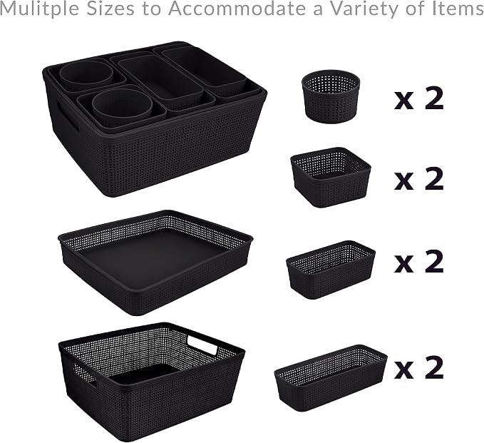 Simplify 10 Piece Organizing Set | Multiple Size Bins | Multipurpose | Office | - Image 3