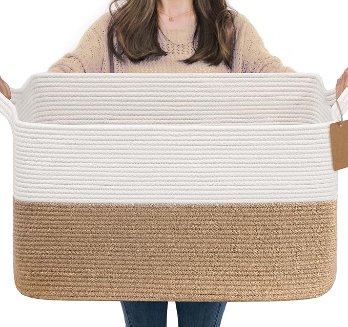 Goodpick Woven Storage Baskets for Organizing 22”x17”x12” Large Blanket Basket by Goodpick