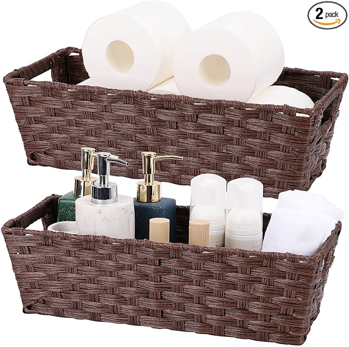Plastic Wicker Storage Baskets by onlytak