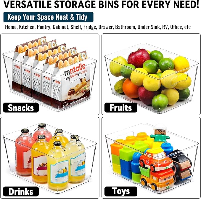 12 PACK LARGE Clear Storage Bins - Image 6