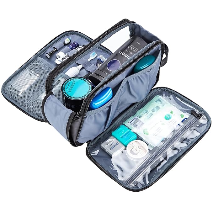 ZEEMO Travel Toiletry Bag for Men, Medium Water-Resistant Double-Sided - Image 3
