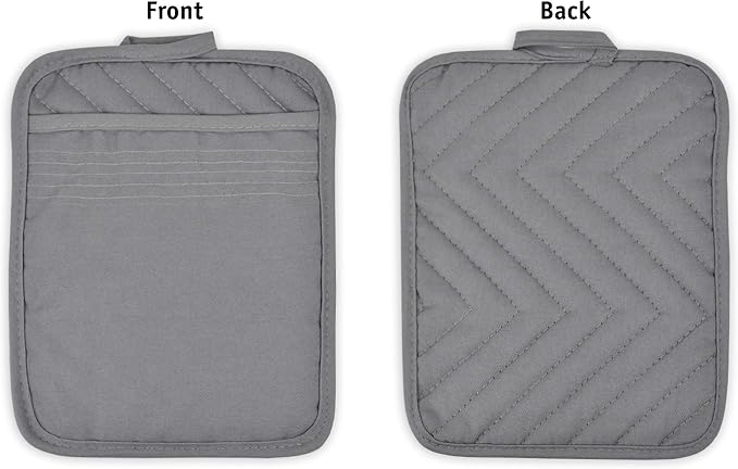 DII Heat Resistant Quilted Cotton Pot Holder Set, Designed - Image 4