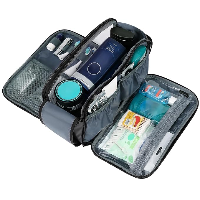 ZEEMO Travel Toiletry Bag for Men, Large Water-Resistant Double-Sided Full-Open - Image 3