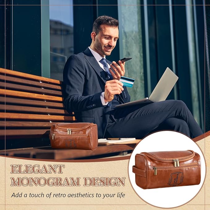 Sadnyy Personalized Leather Toiletry Bag - Image 5