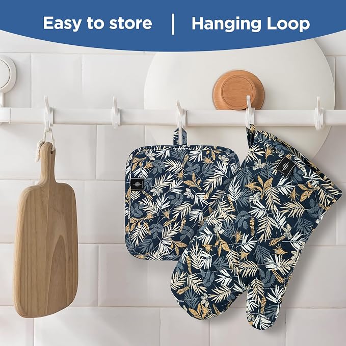 Oven Gloves Heat Resistant Potholder Set Oven Gloves - Image 4