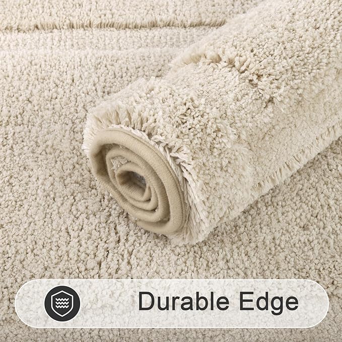 SHACOS Soft Fluffy Bathroom Rugs Set of 3 Pieces Bath Mats - Image 9