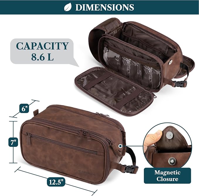 PAVILIA Large Toiletry Bag for Men Women, Mens Travel Bag Toiletries Organizer - Image 4