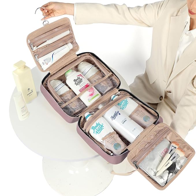 NISHEL Travel Toiletry Bag for women, Portable Hanging Organizer for - Image 2