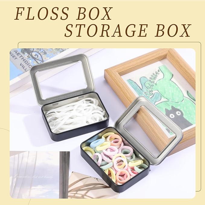 2 PCS Portable Cotton Swab & Floss Holder, Travel-Size Empty Metal Containers - Image 7
