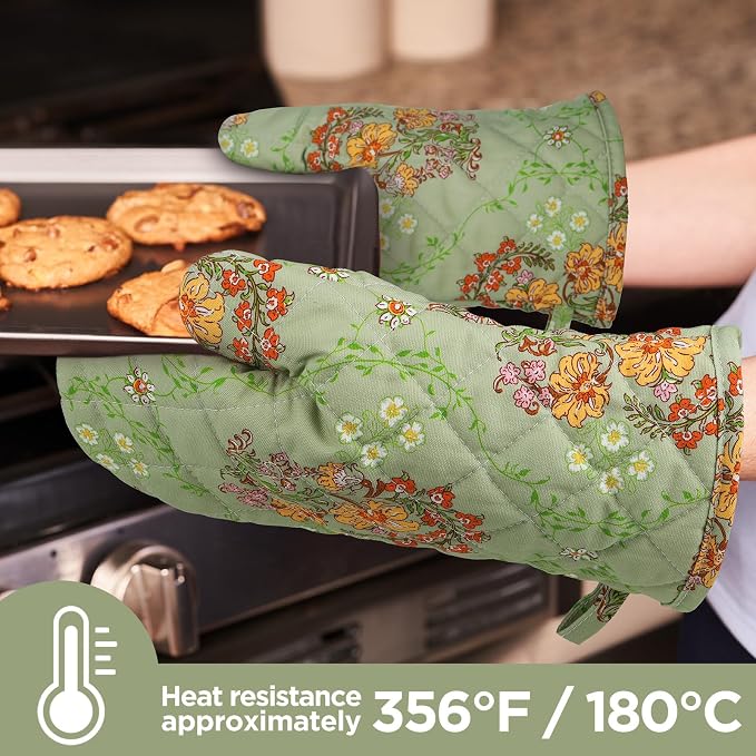 Oven Gloves Extra Long Cotton Cooking Gloves - Image 4