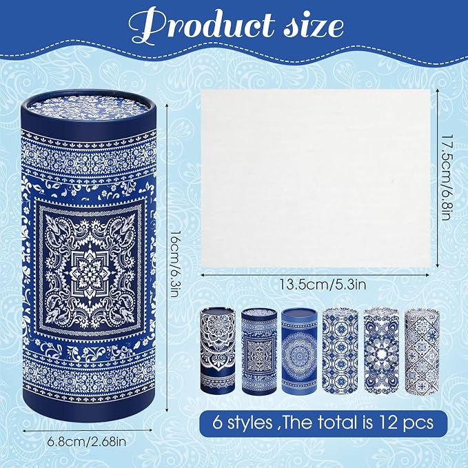 Outus 12 Pcs Mandala Car Tissues Cylinder Holder - Image 2