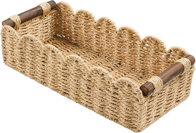 Toilet Paper Storage Basket Bathroom Counter Organizer Wicker Baskets by HOSROOME