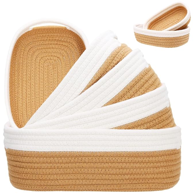 7 Piece Cotton Rope Woven Basket Set - Image 8