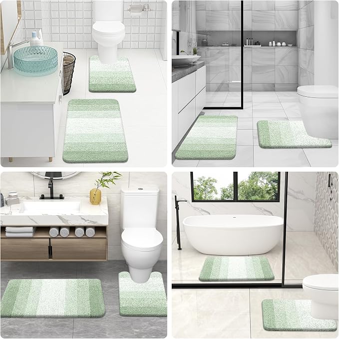 OLANLY Bathroom Rug Set 2 Piece, Soft Absorbent Microfiber Bath Mats and - Image 9