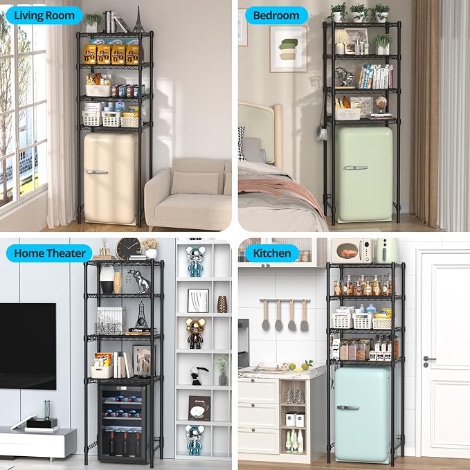 4-Tier Mini Fridge Shelf, Heavy Duty Adjustable Storage Shelf, Ultimate - Image 8