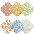 6 Pack Pot Holders 100% Cotton Heat Resistant Potholder, Machine Washable Pot by Unknown