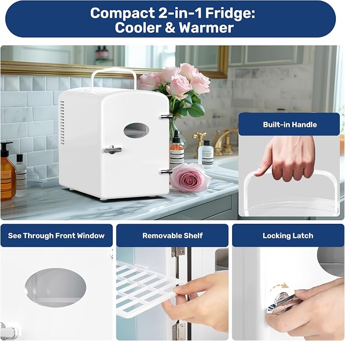 Simple Deluxe 6 Liter/9 Can Mini Fridge - Image 6