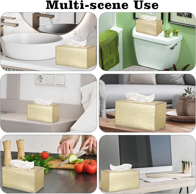 Sumnacon Tissue Box Cover Rectangle Leather Tissue Box - Image 6
