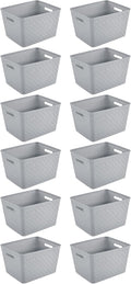 Sterilite 12 Pack Plastic Storage Bin Organization Containers, Tall Baskets by Sterilite