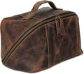 KomalC Luxury Leather Men’s Toiletry Travel Bag – Handmade Shaving Kit by KomalC