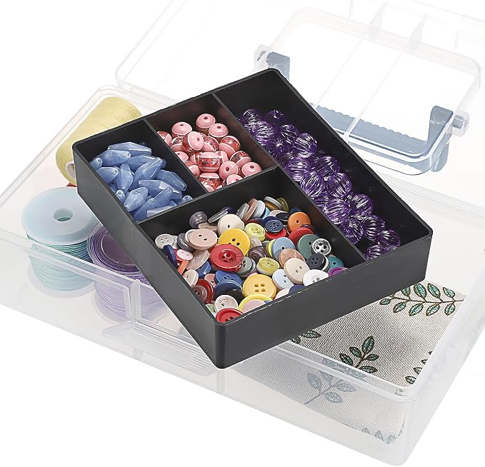 JUXYES 2 Pack Plastic Carry Storage Box - Image 6