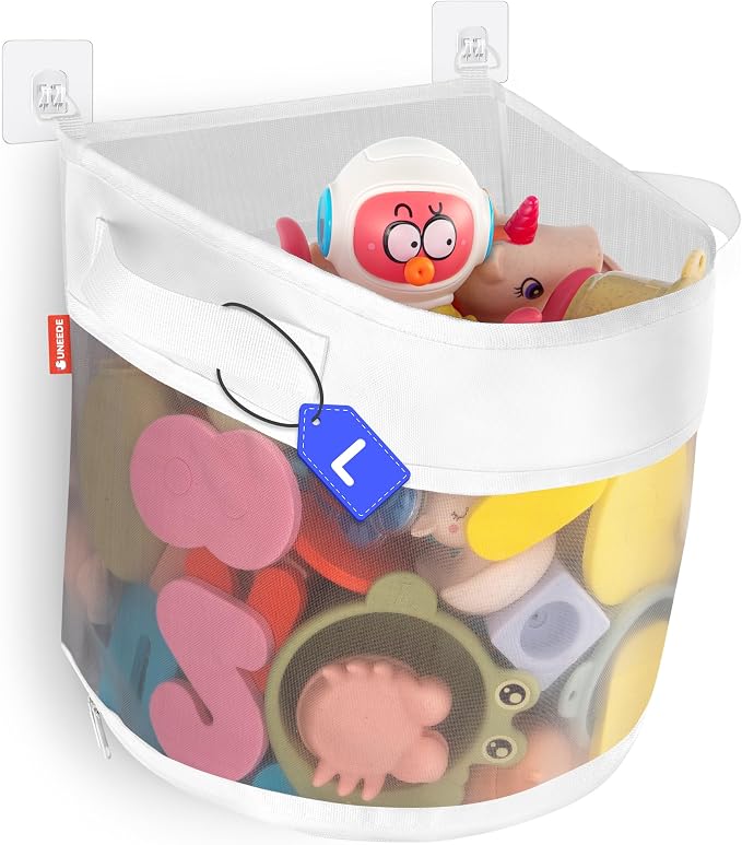 UNEEDE Bath Toy Organizer, 4.15 Gallons Bathtub Toy Storage Organizer, Quick by UNEEDE