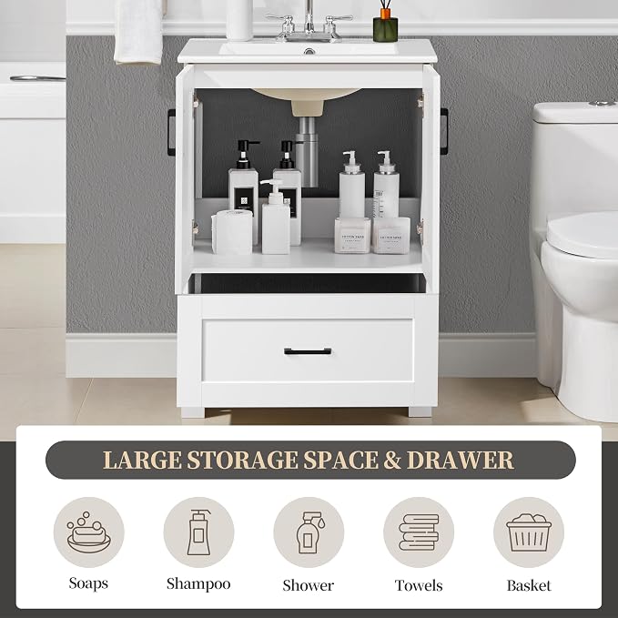 Yaheetech 24.5" Modern Bathroom Vanity - Image 6