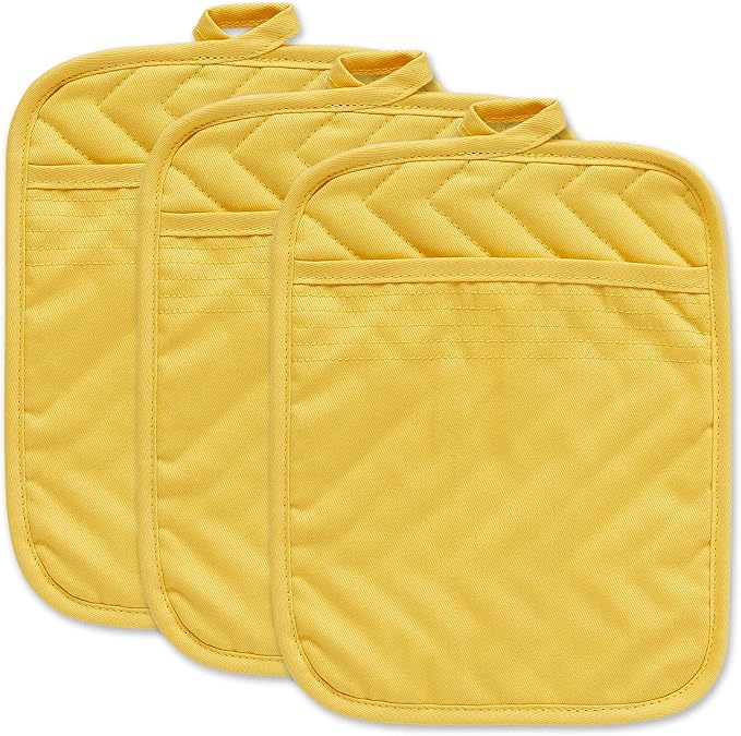 DII Heat Resistant Quilted Cotton Pot Holder Set, Designed by DII