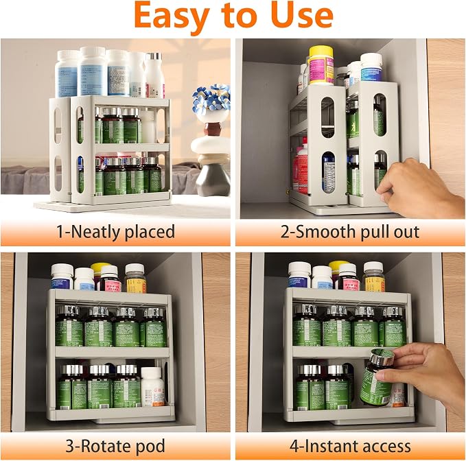 Medicine Organizer 2 Three-Decker Shelves Cabinet Storage Rack Organizer - Image 6