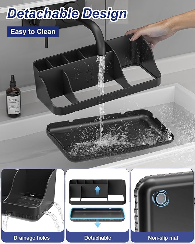 Bathroom Counter Organizer and Storage, 7 Slots Detachable Toothbrush Holders - Image 2