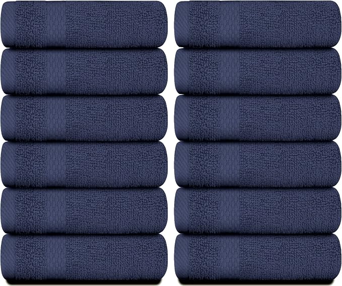 White Classic Luxury Cotton Washcloths 13x13 Inch - Image 2
