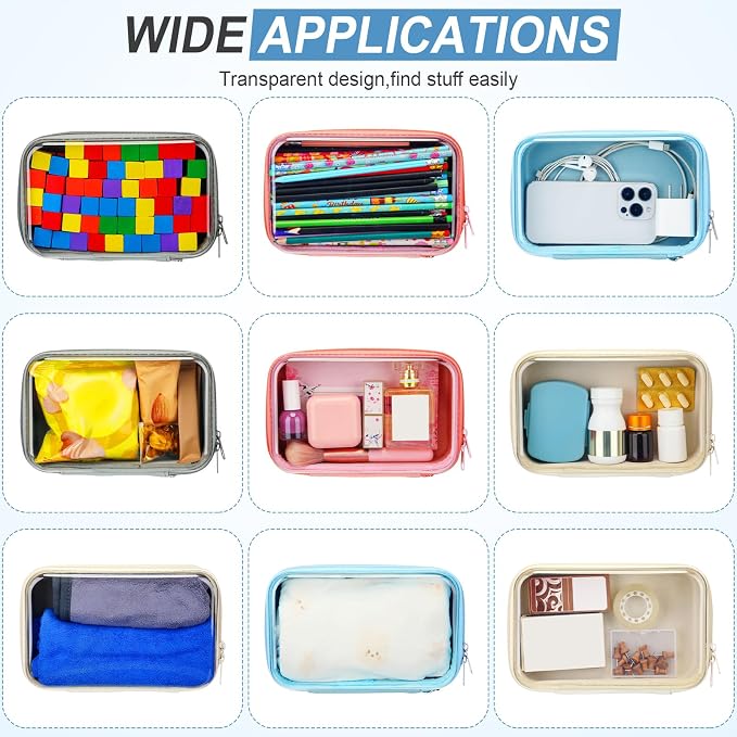 4 Pcs Hard Clear Zipper Case Hard Shell Plastic Pencil Case Large Transparent - Image 8