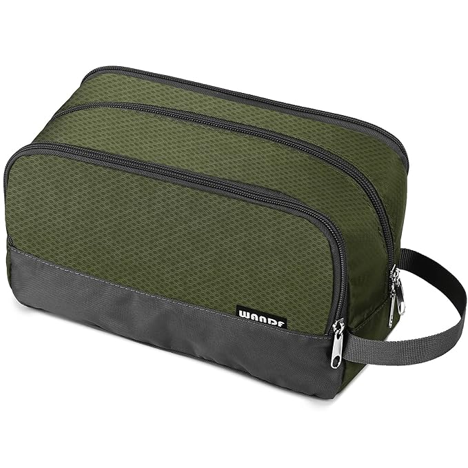 Toiletry Bag for Men Hanging Dopp Kit Water Resistant Shaving Bag Small by WANDF