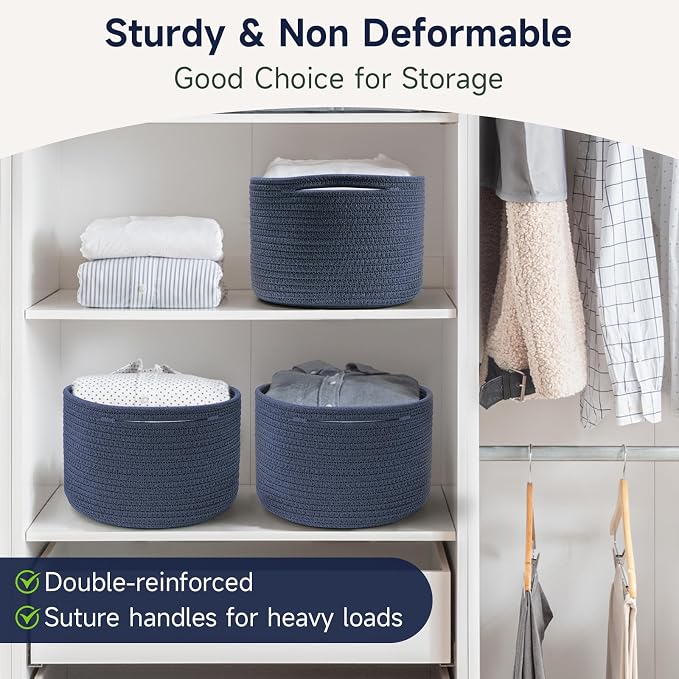 Small Rope Baskets for Storage, Baskets for Gifts Empty, Cute Round Woven - Image 6
