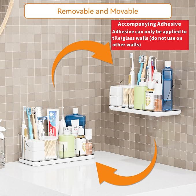Yieach Mens Bathroom Organizer Countertop, Bathroom Sink Caddy Countertop - Image 3