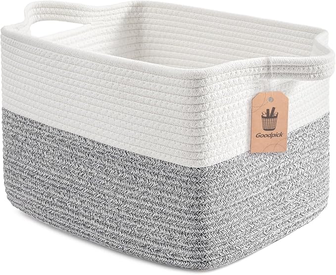 Goodpick Woven Storage Basket, Cotton Rope Baskets by Goodpick