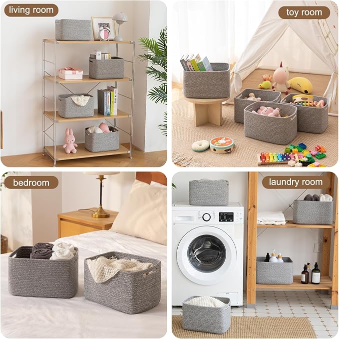 Storage Baskets for Organizing, Woven Decorative Baskets for Shelves - Image 5
