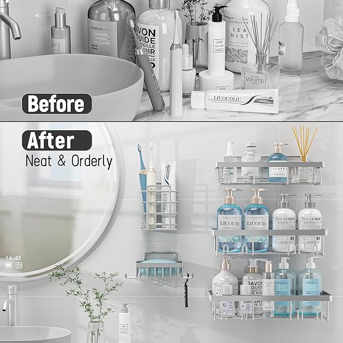 5 Pack Shower Caddy Organizer Rack Shelf - Image 6