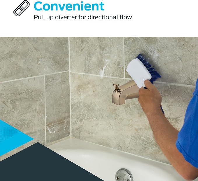 EZ-FLO 5 Inch Zinc Bath Tub Diverter Spout, 1/2 Inch IPS Pipe, Brushed Nickel - Image 5