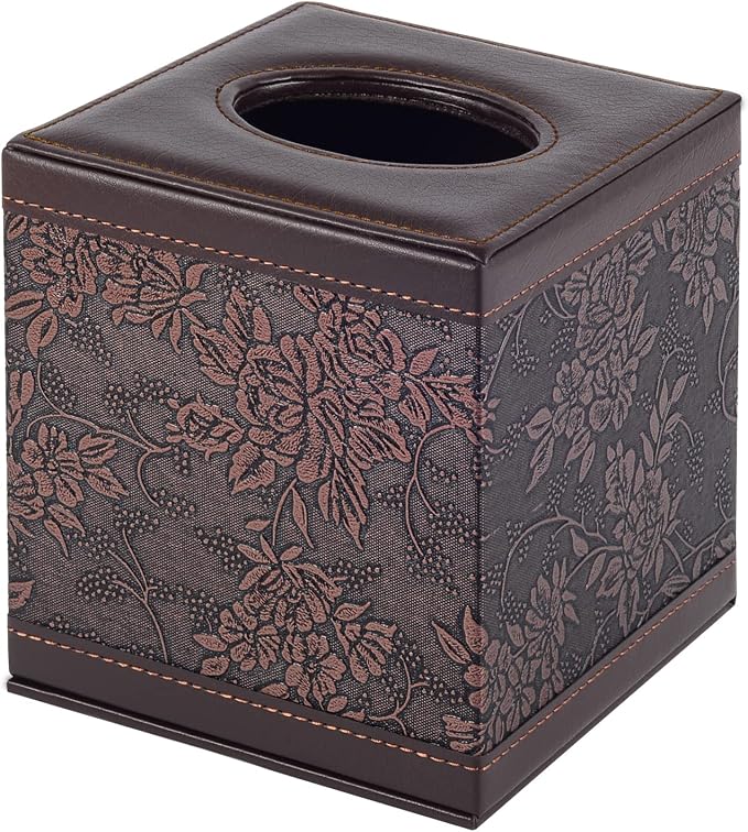 Tissue Box Cover Square, Modern Leather Tissue Box Holder by XNONE