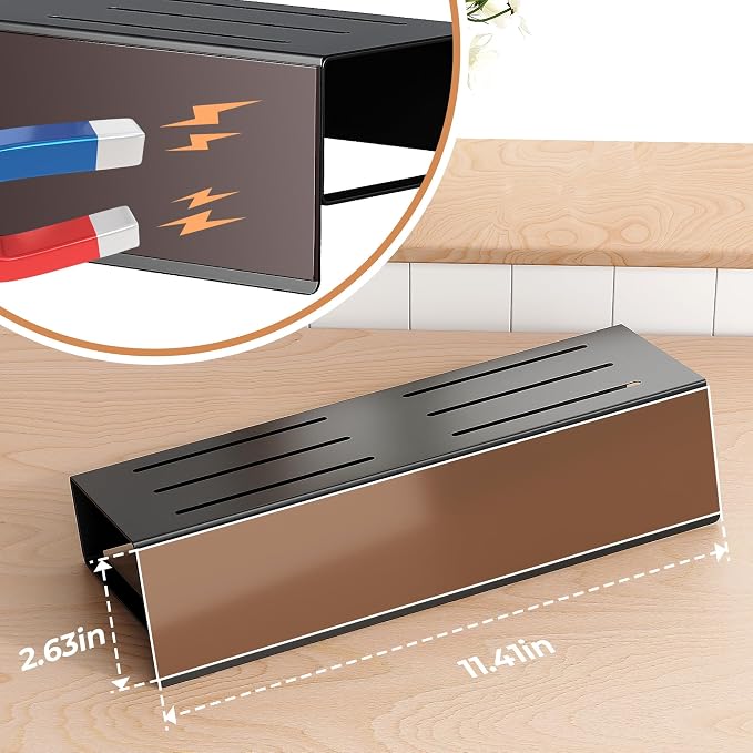 4 Pack Moveable Fridge Magnetic Spice Racks, Metal Black - Image 6