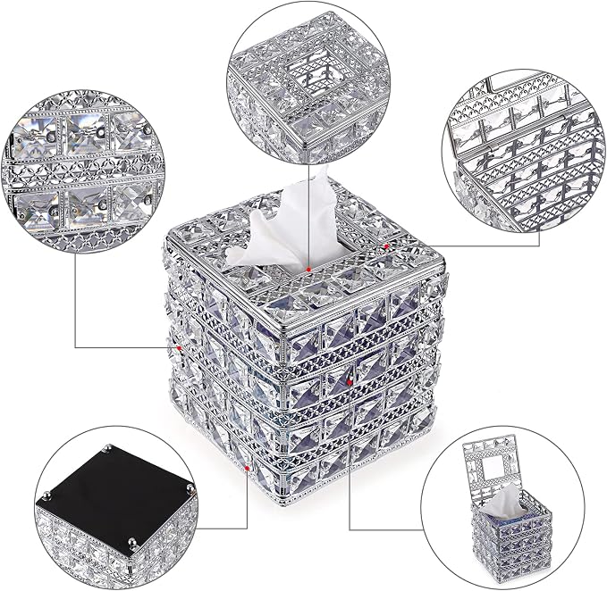 Sumnacon Crystal Square Tissue Box Cover - Image 3