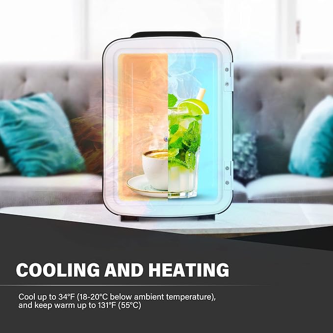 YSSOA 4L Mini Fridge 6 Can Portable Cooler & Warmer Compact Refrigerators - Image 4
