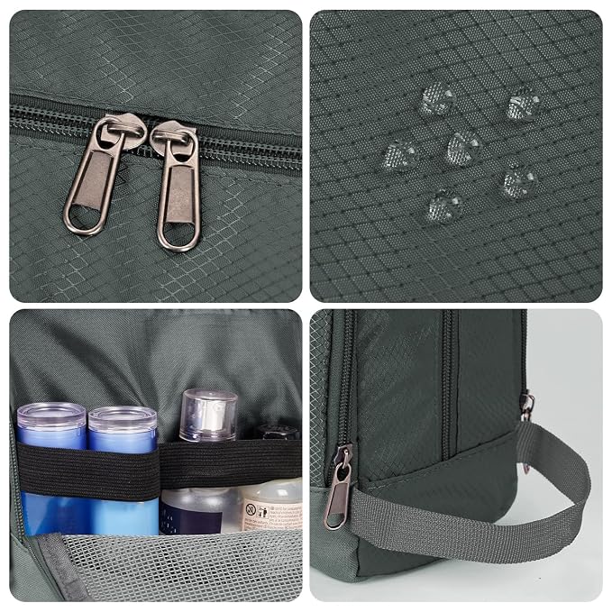 Toiletry Bag for Men Hanging Dopp Kit Water Resistant Shaving Bag Small - Image 4