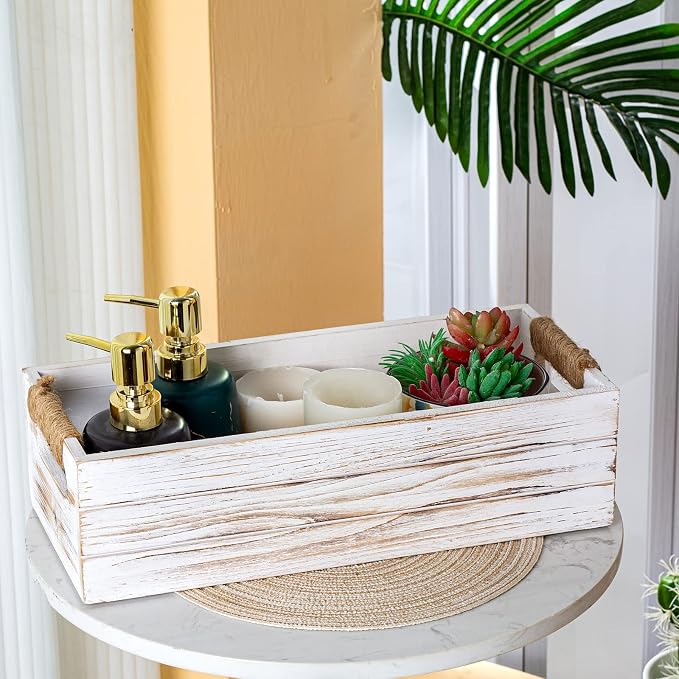 TIMRIS Rustic Wooden Toilet Paper Holder, Farmhouse Bathroom Decor, Toilet Tank - Image 9